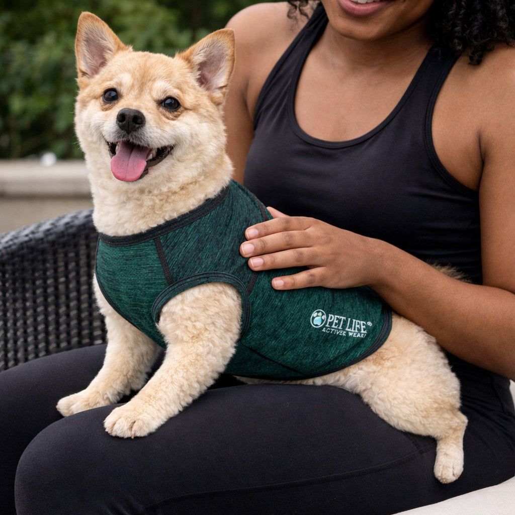 Pet Life ® Active 'Aero-Pawlse' Quick-Dry and 4-Way-Stretch Yoga Fitness Dog T-Shirt Tank Top