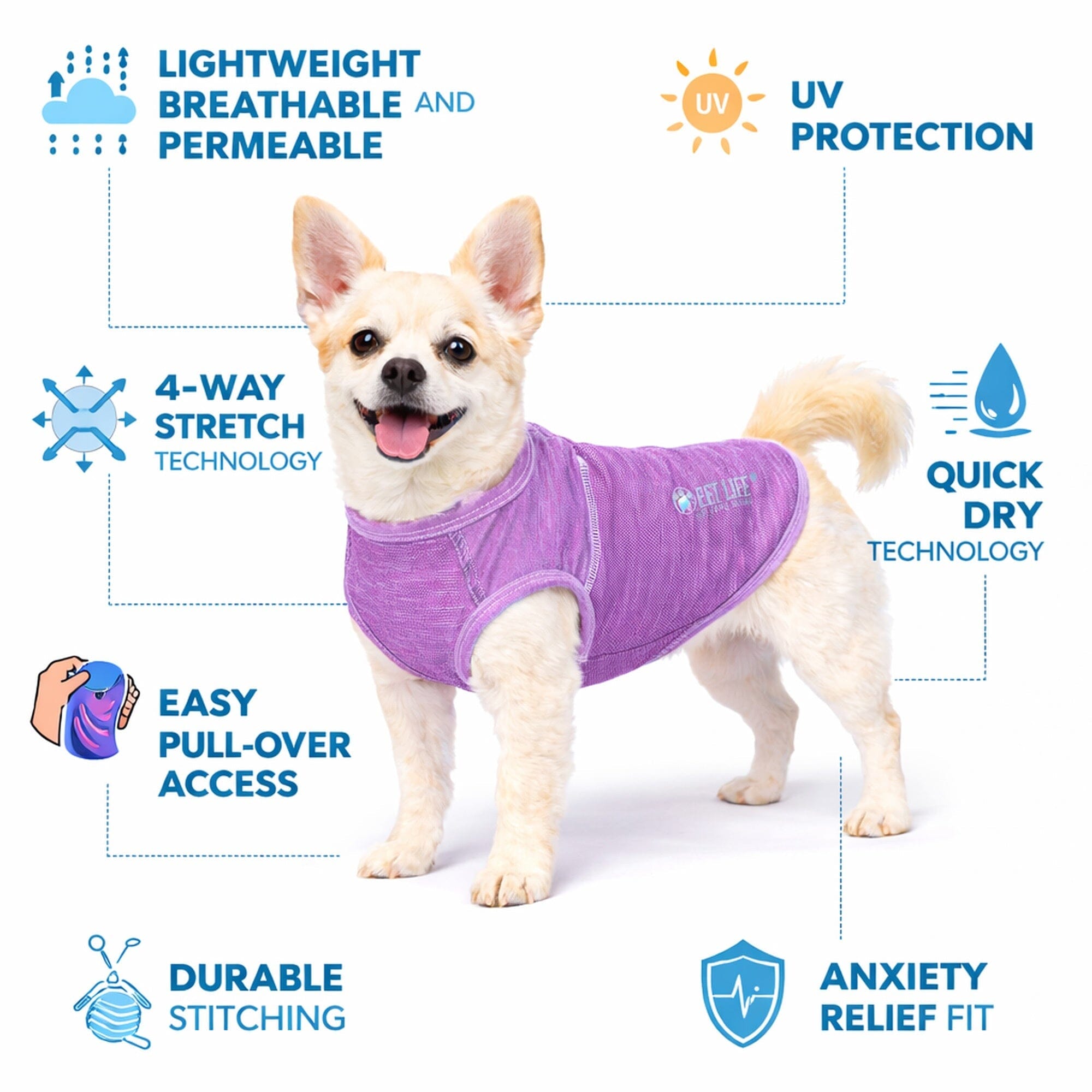 Pet Life ® Active 'Aero-Pawlse' Quick-Dry and 4-Way-Stretch Yoga Fitness Dog T-Shirt Tank Top