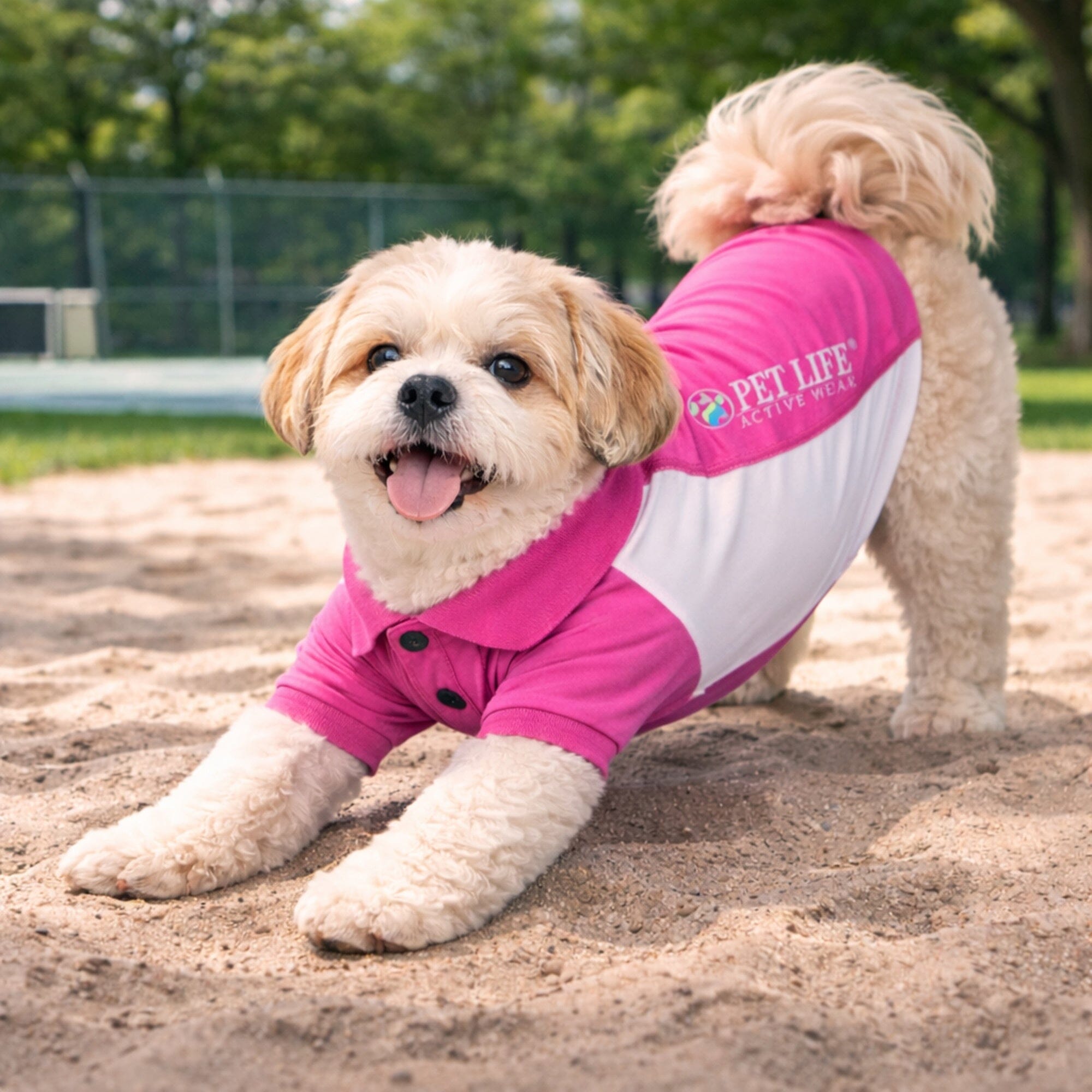 Pet Life ® Active 'Barko Pawlo' Relax-Stretch Quick-Drying Performance Dog Polo T-Shirt