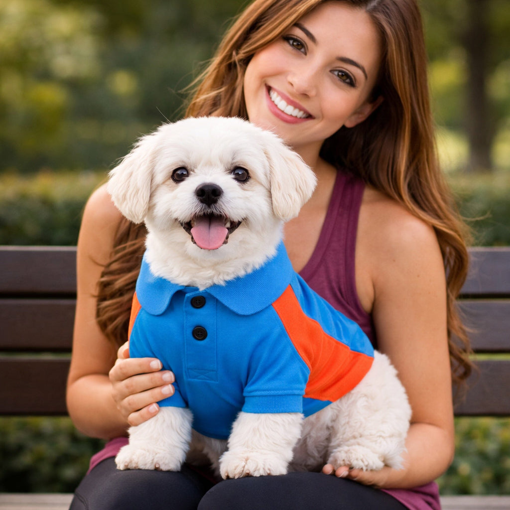 Pet Life ® Active 'Barko Pawlo' Relax-Stretch Quick-Drying Performance Dog Polo T-Shirt