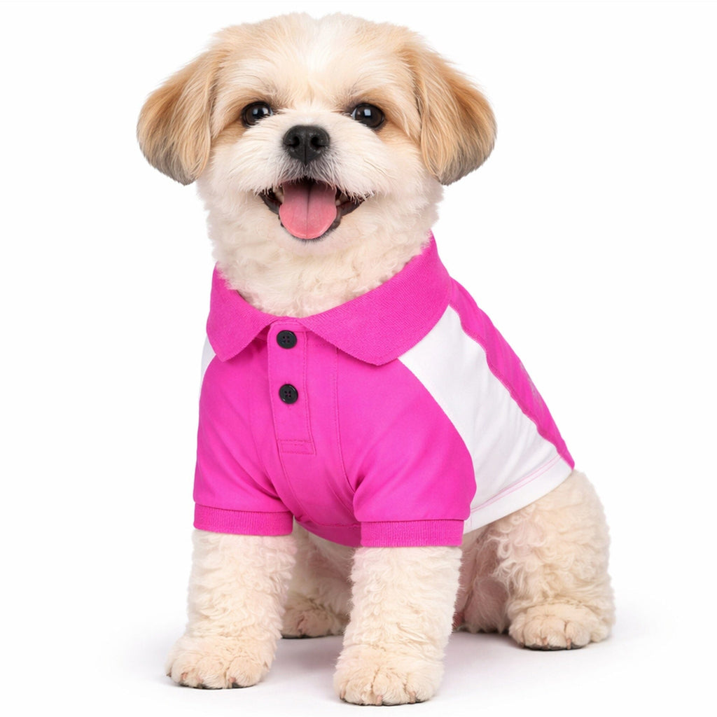 Pet Life ® Active 'Barko Pawlo' Relax-Stretch Quick-Drying Performance Dog Polo T-Shirt