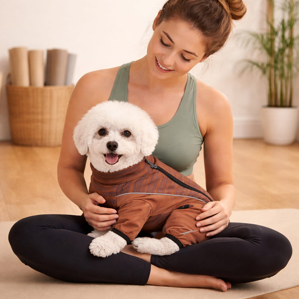 Pet Life ® Active 'Chase Pacer' Medium-weight 4-Way-Stretch Yoga Fitness Dog Tracksuit
