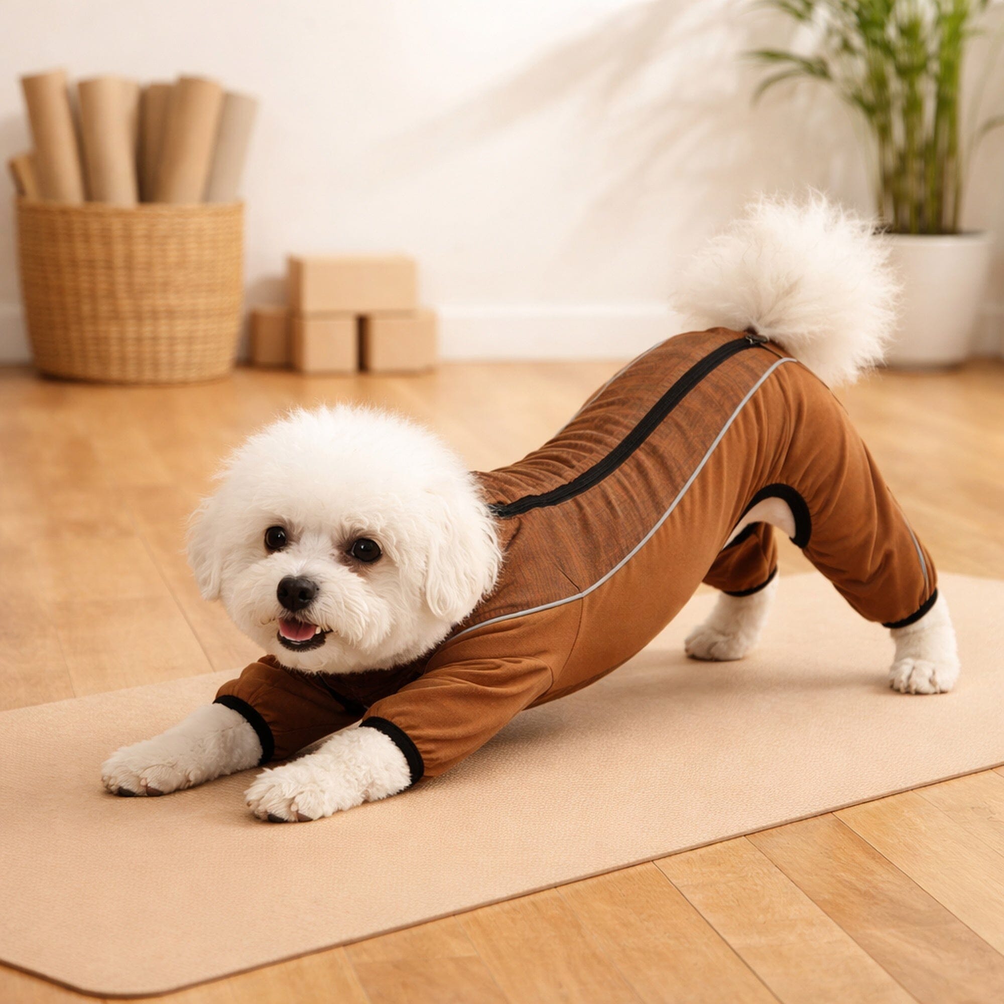 Pet Life ® Active 'Chase Pacer' Medium-weight 4-Way-Stretch Yoga Fitness Dog Tracksuit