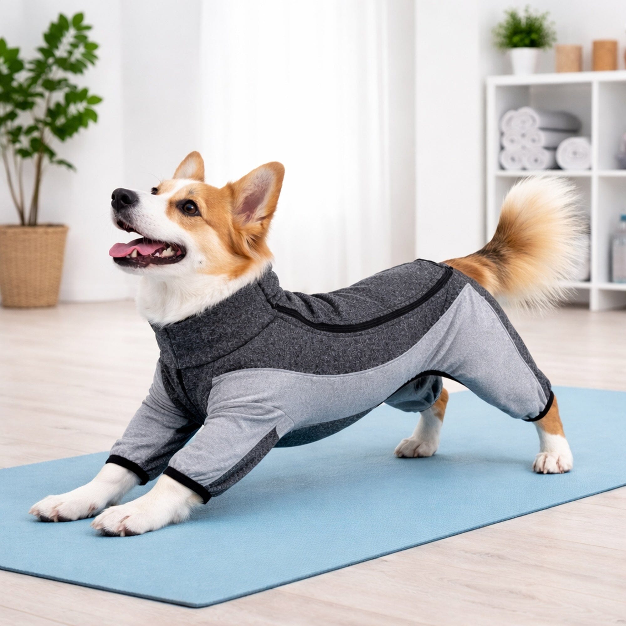 Pet Life ® Active 'Chase Pacer' Medium-weight 4-Way-Stretch Yoga Fitness Dog Tracksuit