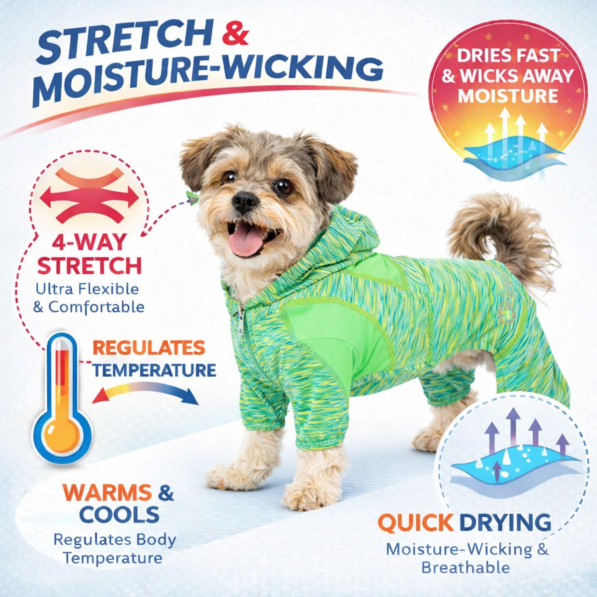 Pet Life ® Active 'Downward Dog' 4-Way-Stretch Fitness Yoga Dog Tracksuit Hoodie