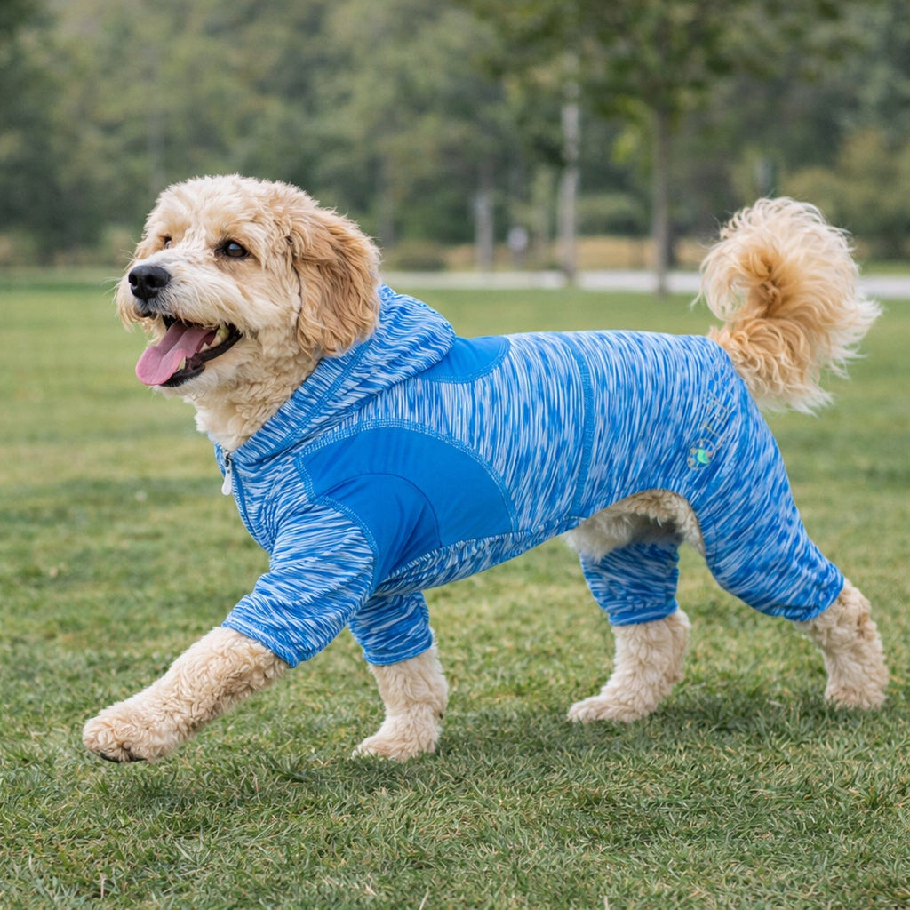 Pet Life ® Active 'Downward Dog' 4-Way-Stretch Fitness Yoga Dog Tracksuit Hoodie