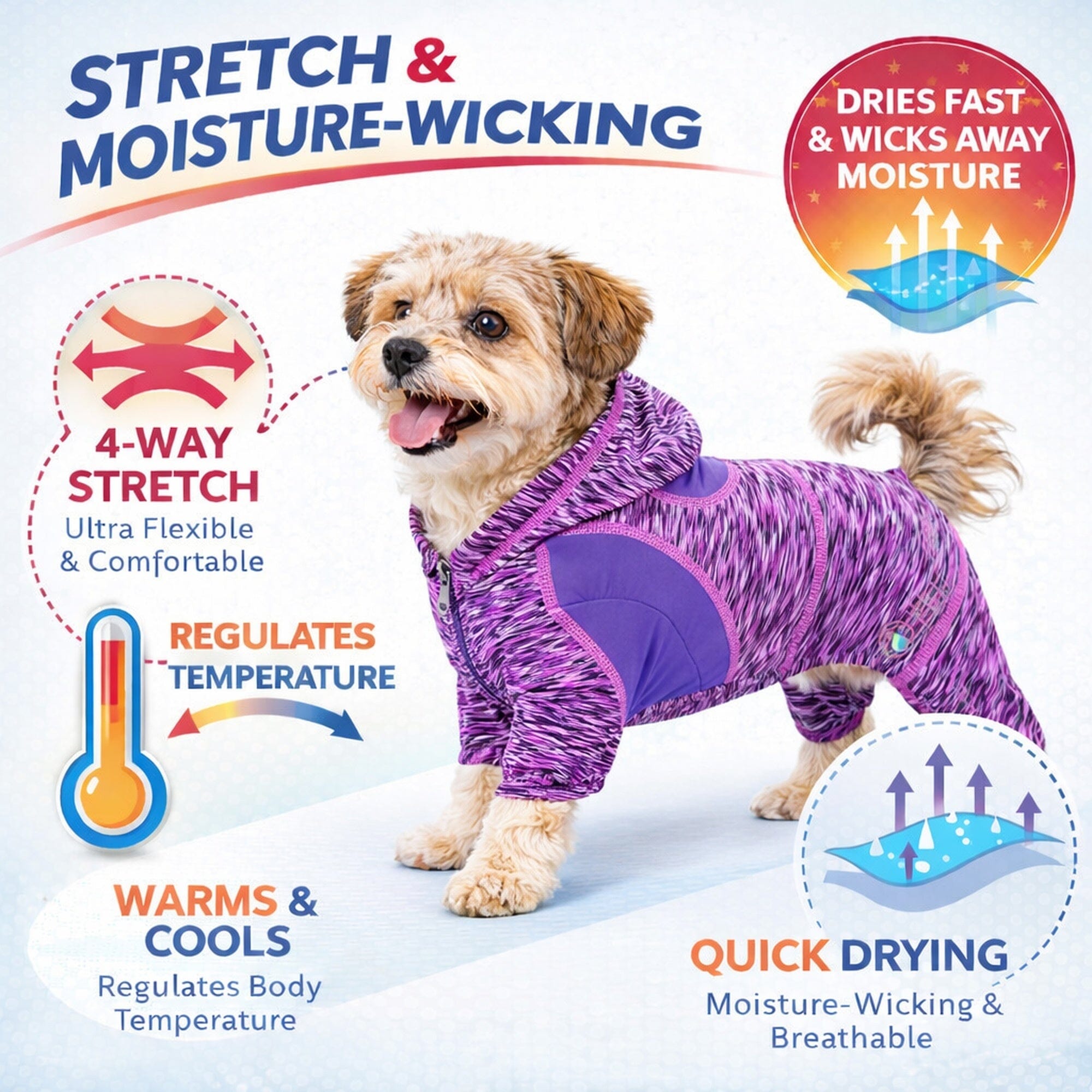 Pet Life ® Active 'Downward Dog' 4-Way-Stretch Fitness Yoga Dog Tracksuit Hoodie
