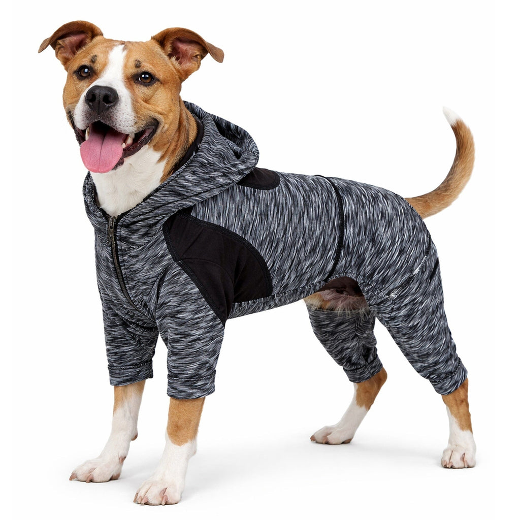 Pet Life ® Active 'Downward Dog' 4-Way-Stretch Fitness Yoga Dog Tracksuit Hoodie