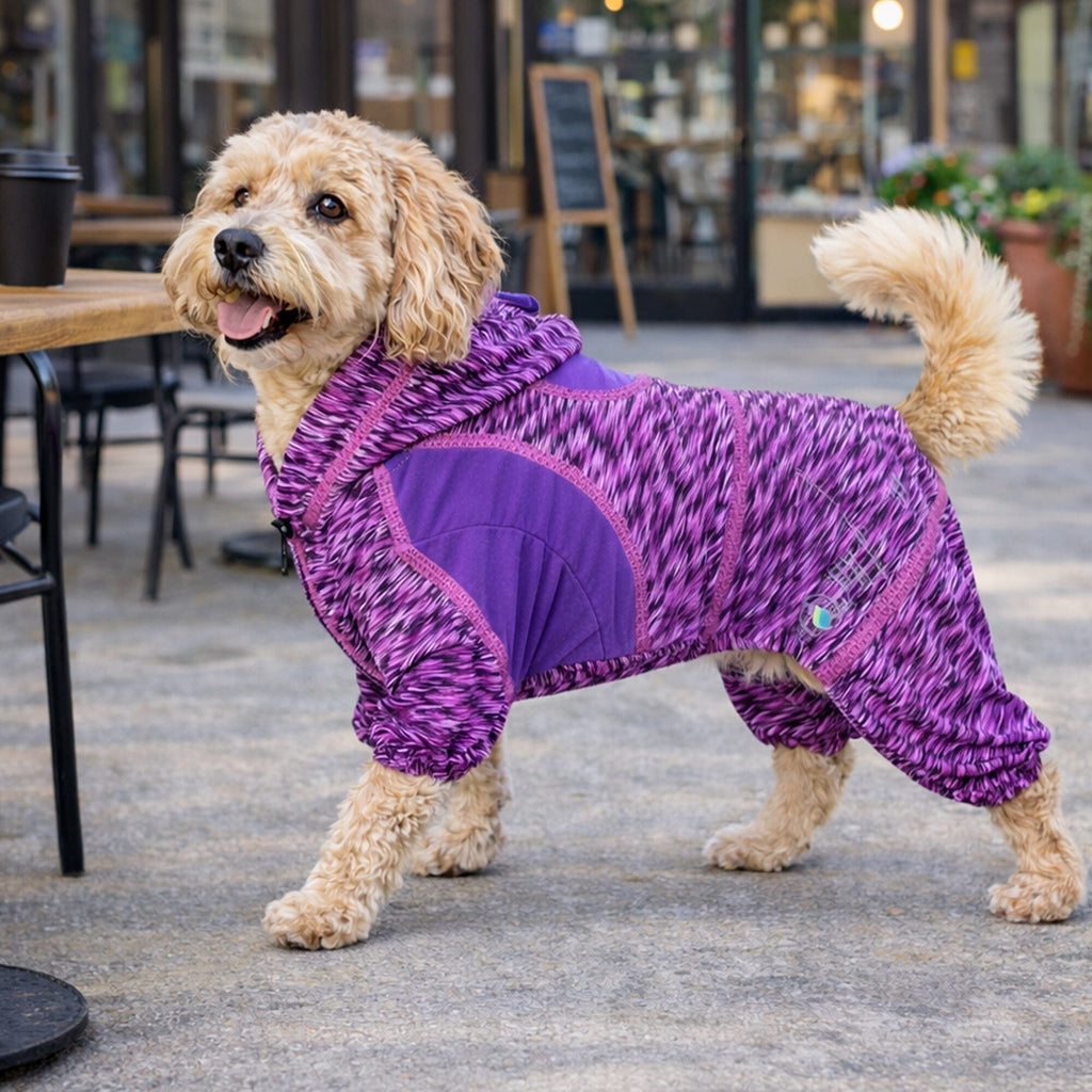 Pet Life ® Active 'Downward Dog' 4-Way-Stretch Fitness Yoga Dog Tracksuit Hoodie