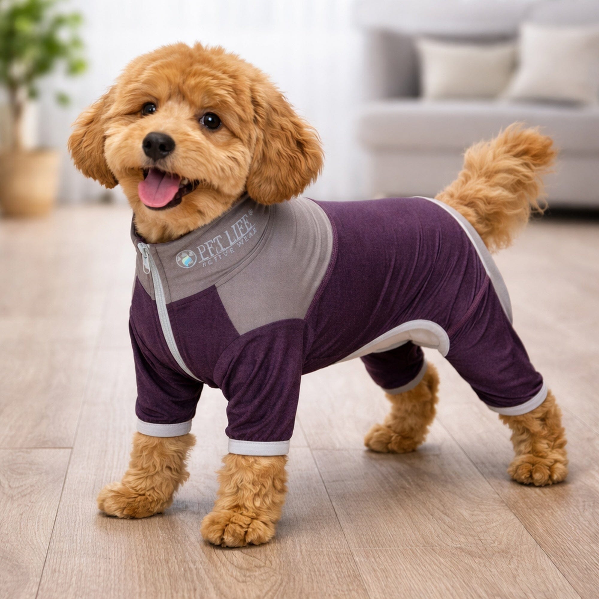 Pet Life ®  Active 'Embarker' 4-Way Stretch Fitness Yoga Full Body Dog Tracksuit