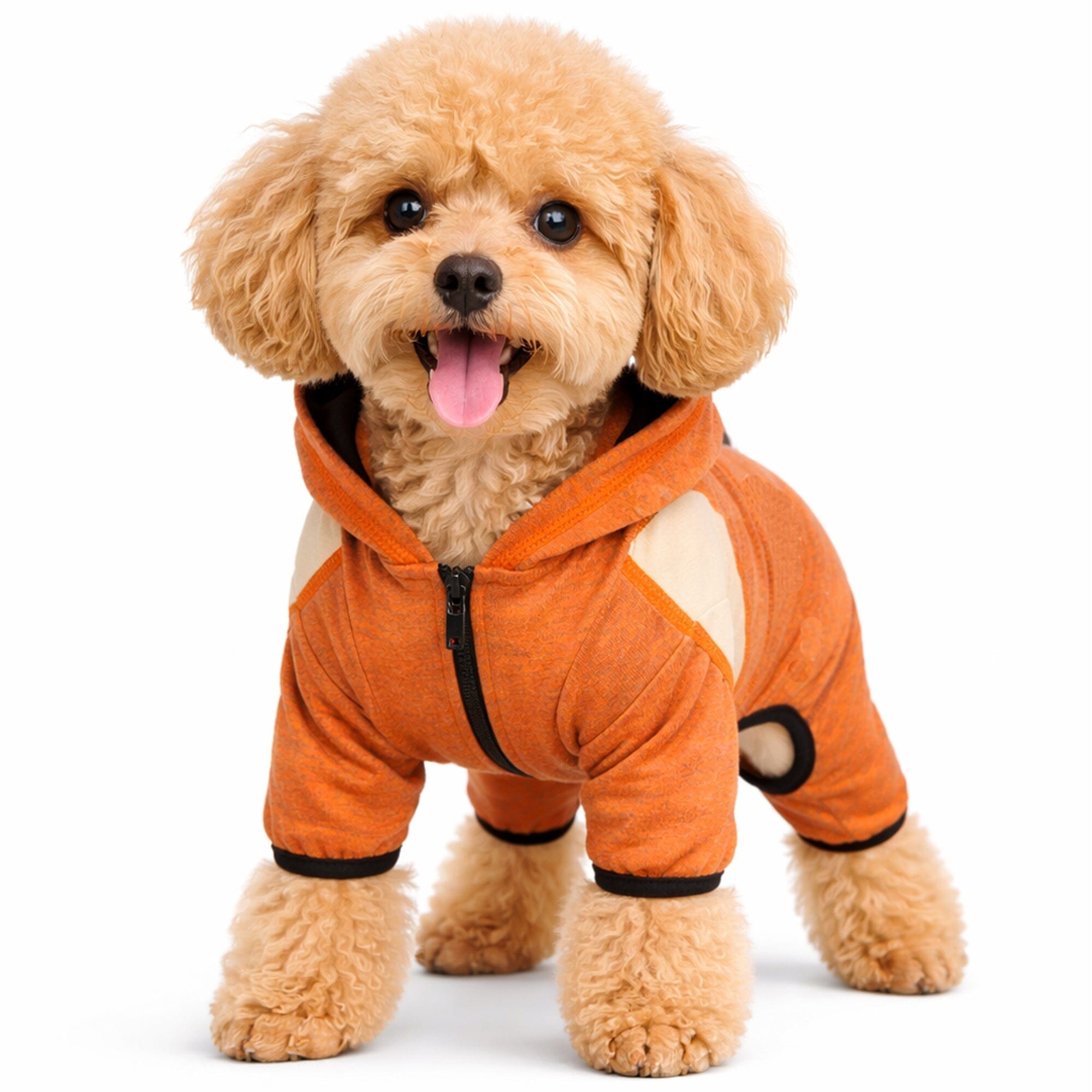 Pet Life ®  Active 'Fur-Breeze' Medium-weight 4-Way-Stretch Full Body Hooded Dog Yoga sweater