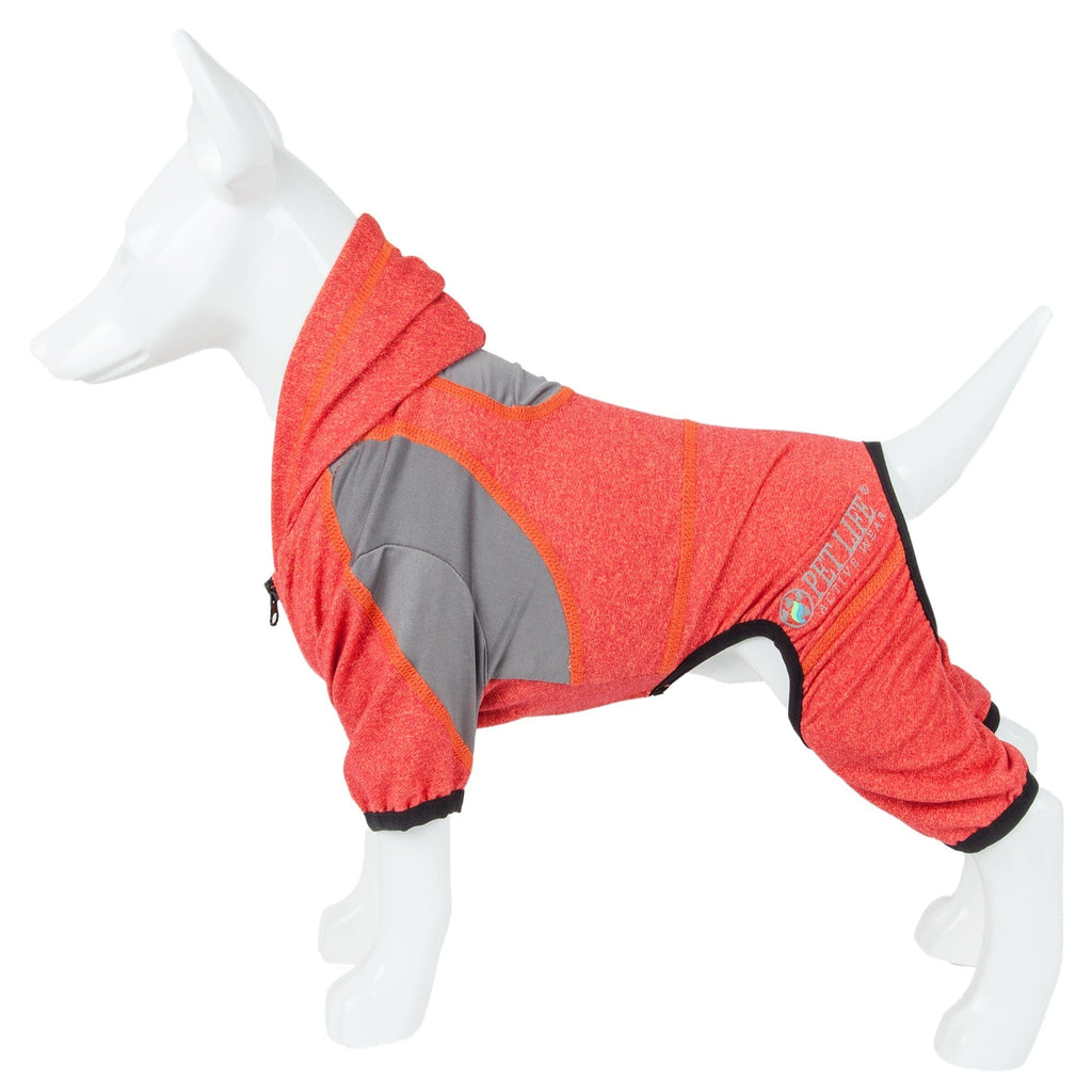 Pet Life ®  Active 'Fur-Breeze' Medium-weight 4-Way-Stretch Full Body Hooded Dog Yoga sweater