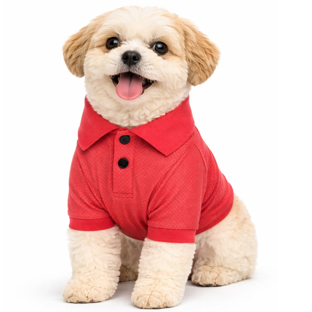 Pet Life ® Active 'Fur-Flex' Stretch and Quick-Dry Anti-Odor Fitness Yoga Dog Polo T-Shirt