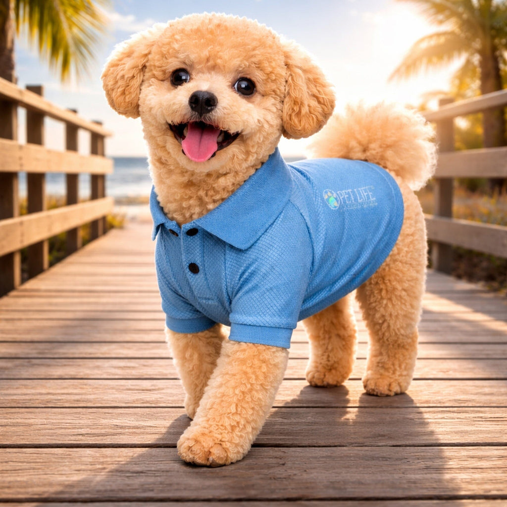 Pet Life ® Active 'Fur-Flex' Stretch and Quick-Dry Anti-Odor Fitness Yoga Dog Polo T-Shirt