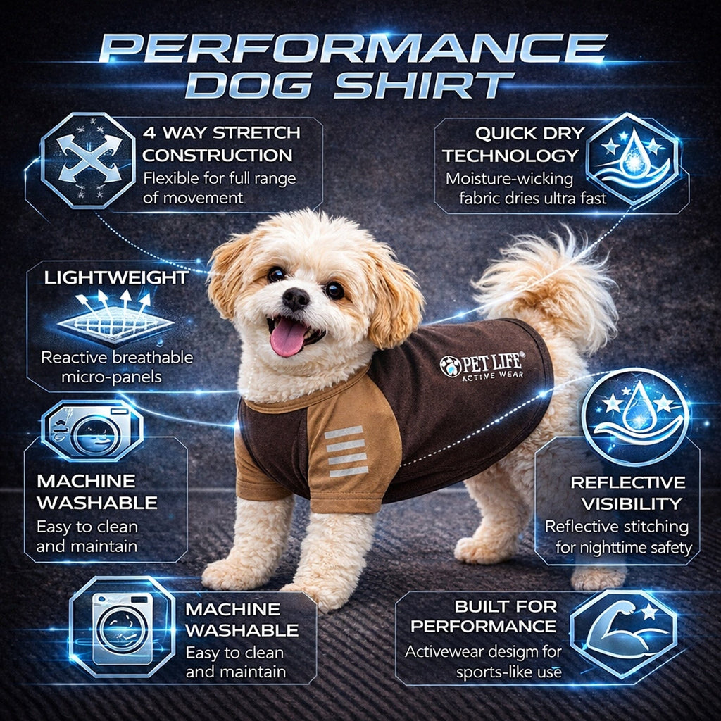 Pet Life ® Active 'Hybreed' 4-Way-Stretch Fitness Performance Dog T-Shirt