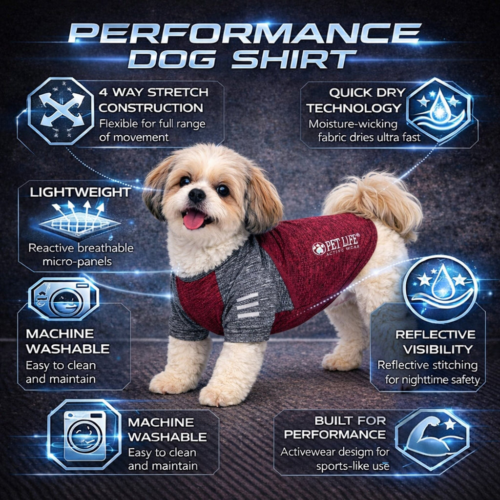 Pet Life ® Active 'Hybreed' 4-Way-Stretch Fitness Performance Dog T-Shirt
