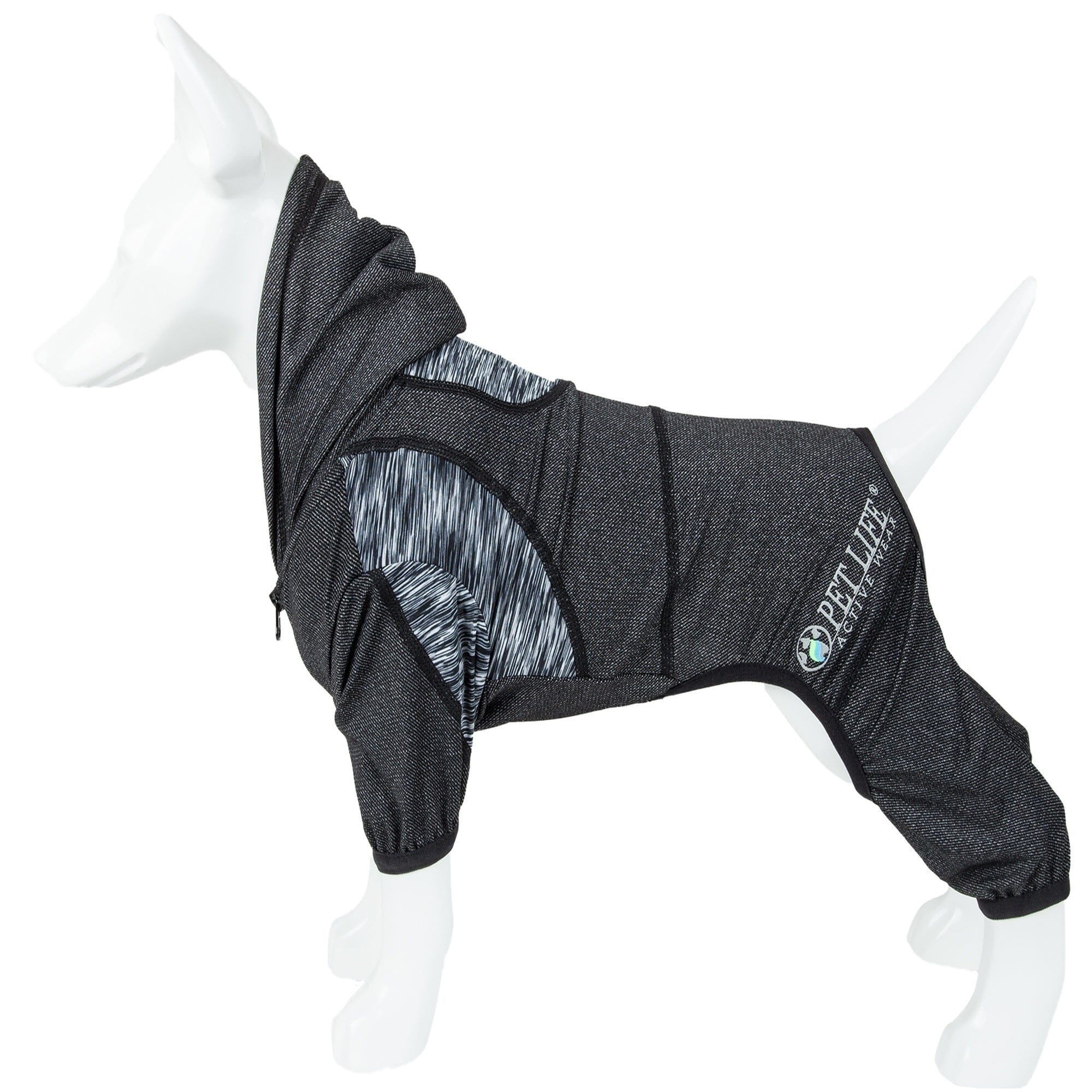 Pet Life ® Active 'Pawsterity' Mediumweight 4-Way-Stretch Yoga Fitness Dog Tracksuit Hoodie