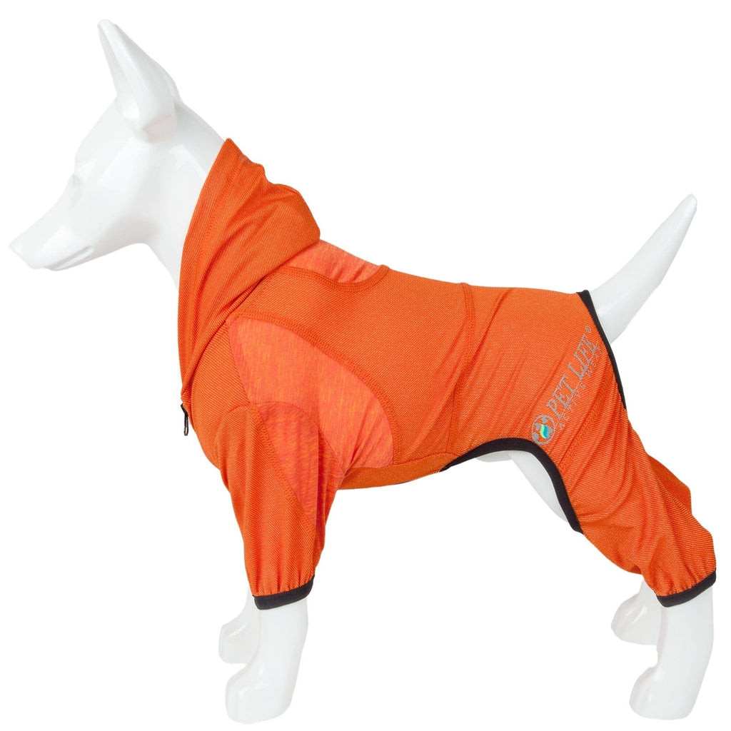 Pet Life ® Active 'Pawsterity' Mediumweight 4-Way-Stretch Yoga Fitness Dog Tracksuit Hoodie