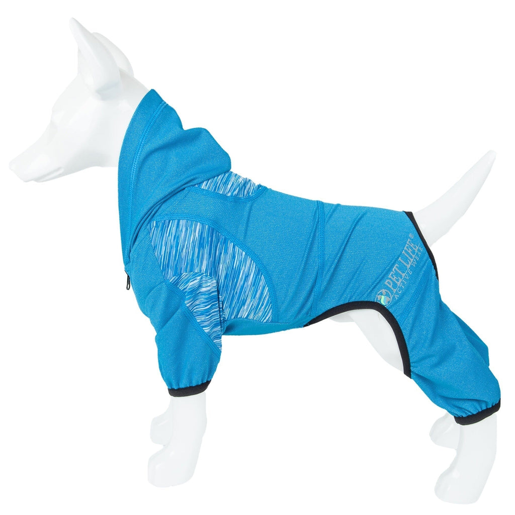 Pet Life ® Active 'Pawsterity' Mediumweight 4-Way-Stretch Yoga Fitness Dog Tracksuit Hoodie
