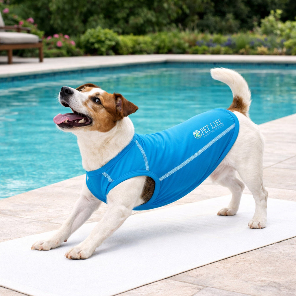 Pet Life ®  Active 'Racerbark' 4-Way-Stretch Yoga Fitness Dog T-Shirt Tank Top
