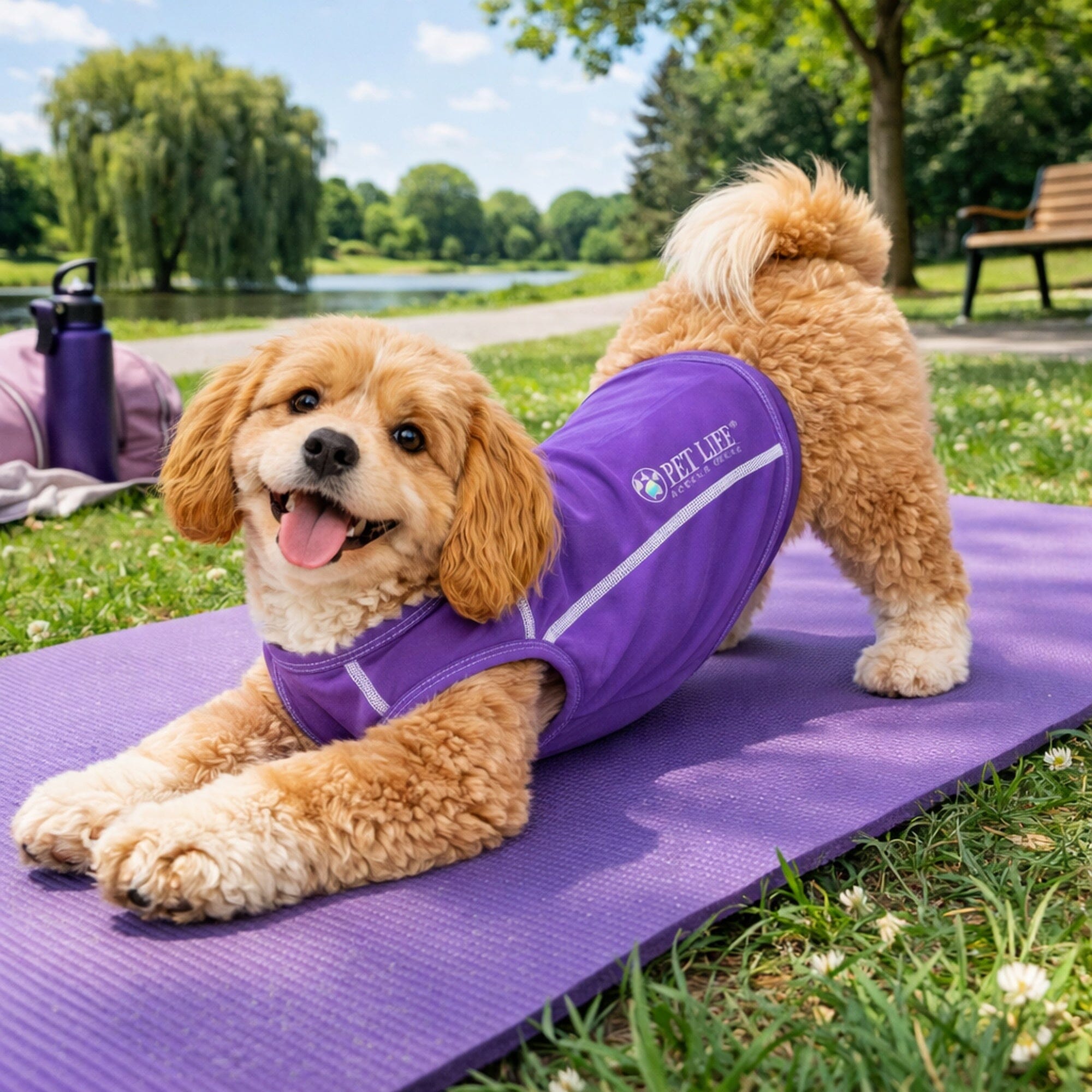 Pet Life ®  Active 'Racerbark' 4-Way-Stretch Yoga Fitness Dog T-Shirt Tank Top