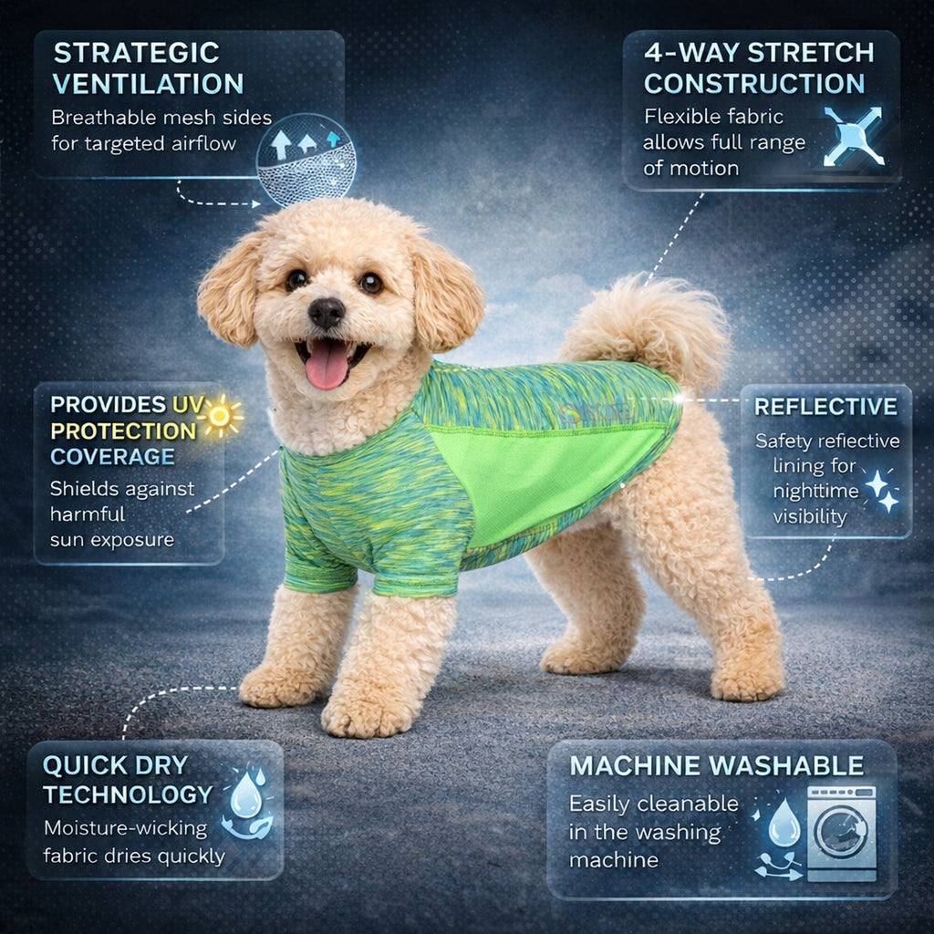 Pet Life ® Active 'Warf Speed' Heathered Ultra-Stretch Yoga Fitness Dog T-Shirt