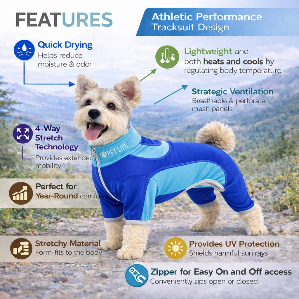Pet Life ® Active 'Warm-Pup' Stretchy and Quick-Drying Fitness Dog Yoga Warm-Up Tracksuit