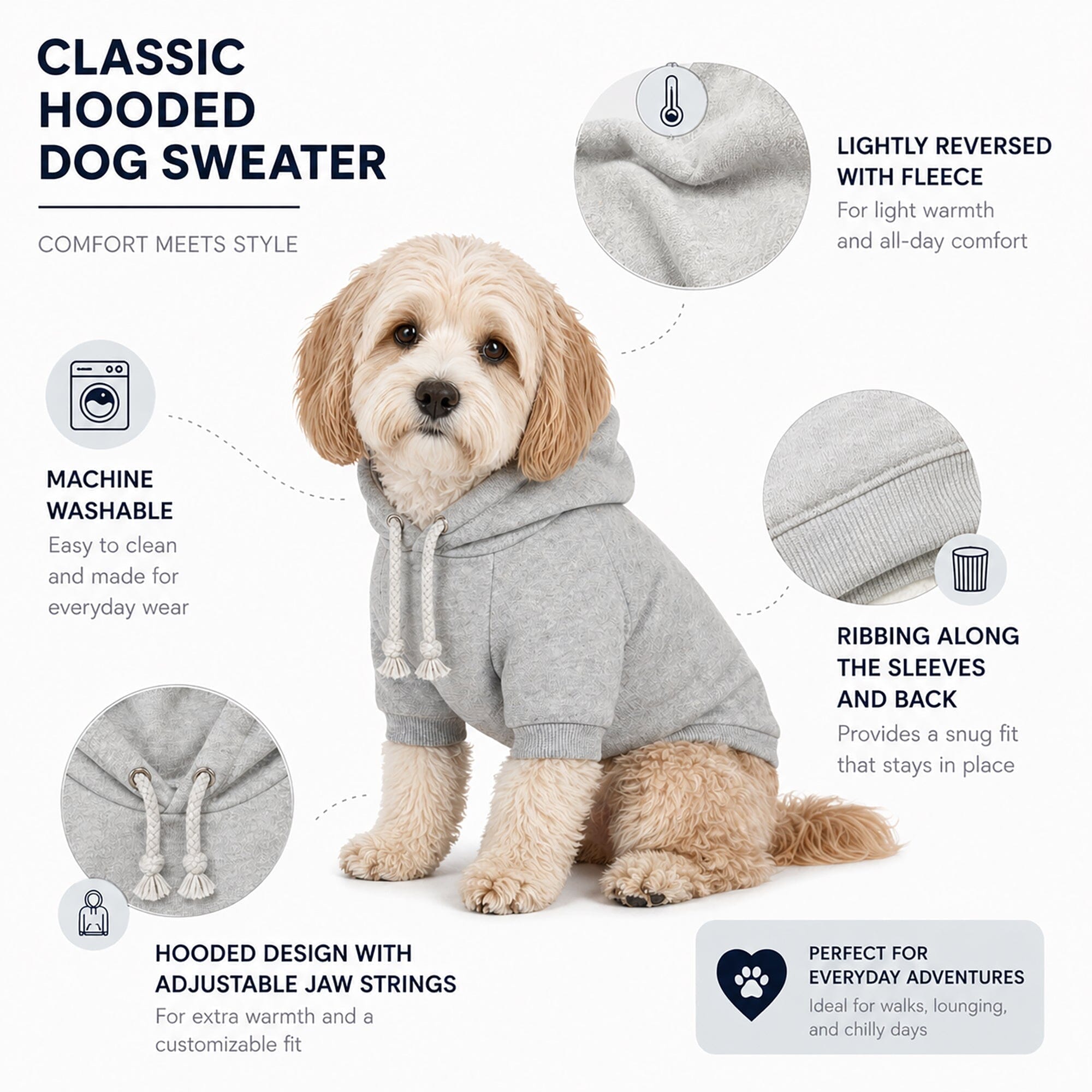 Pet Life ® 'American Classic' Fashion Plush Cotton Hooded Dog Sweater