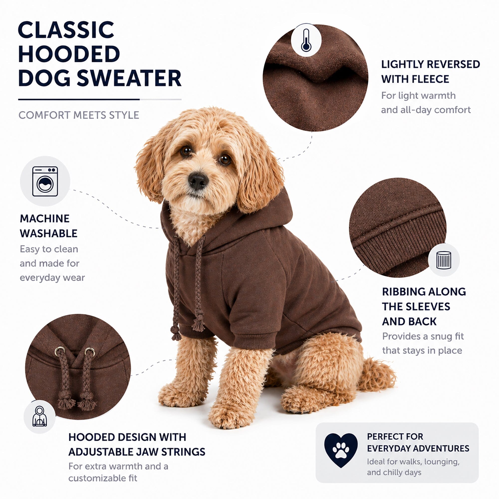 Pet Life ® 'American Classic' Fashion Plush Cotton Hooded Dog Sweater