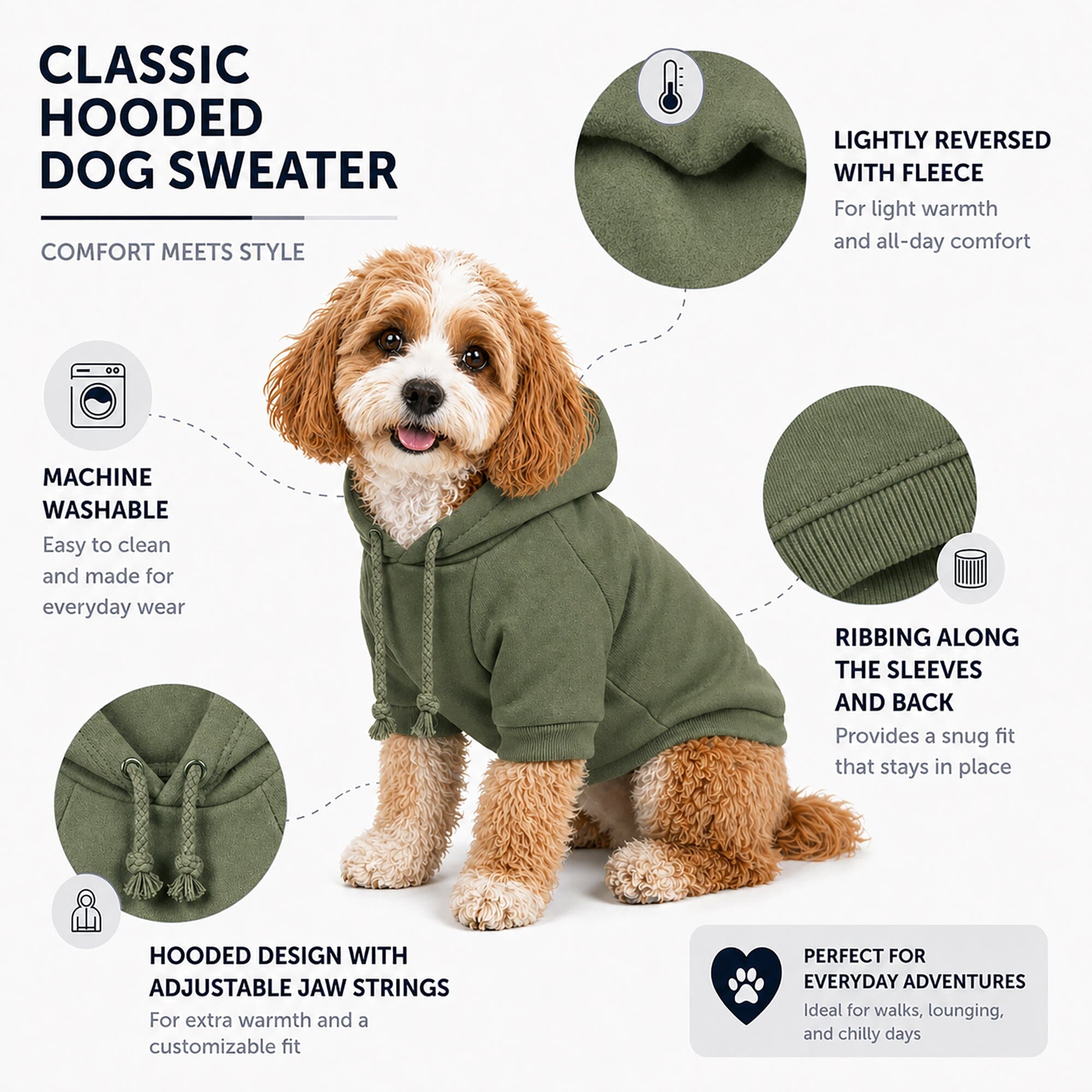 Pet Life ® 'American Classic' Fashion Plush Cotton Hooded Dog Sweater