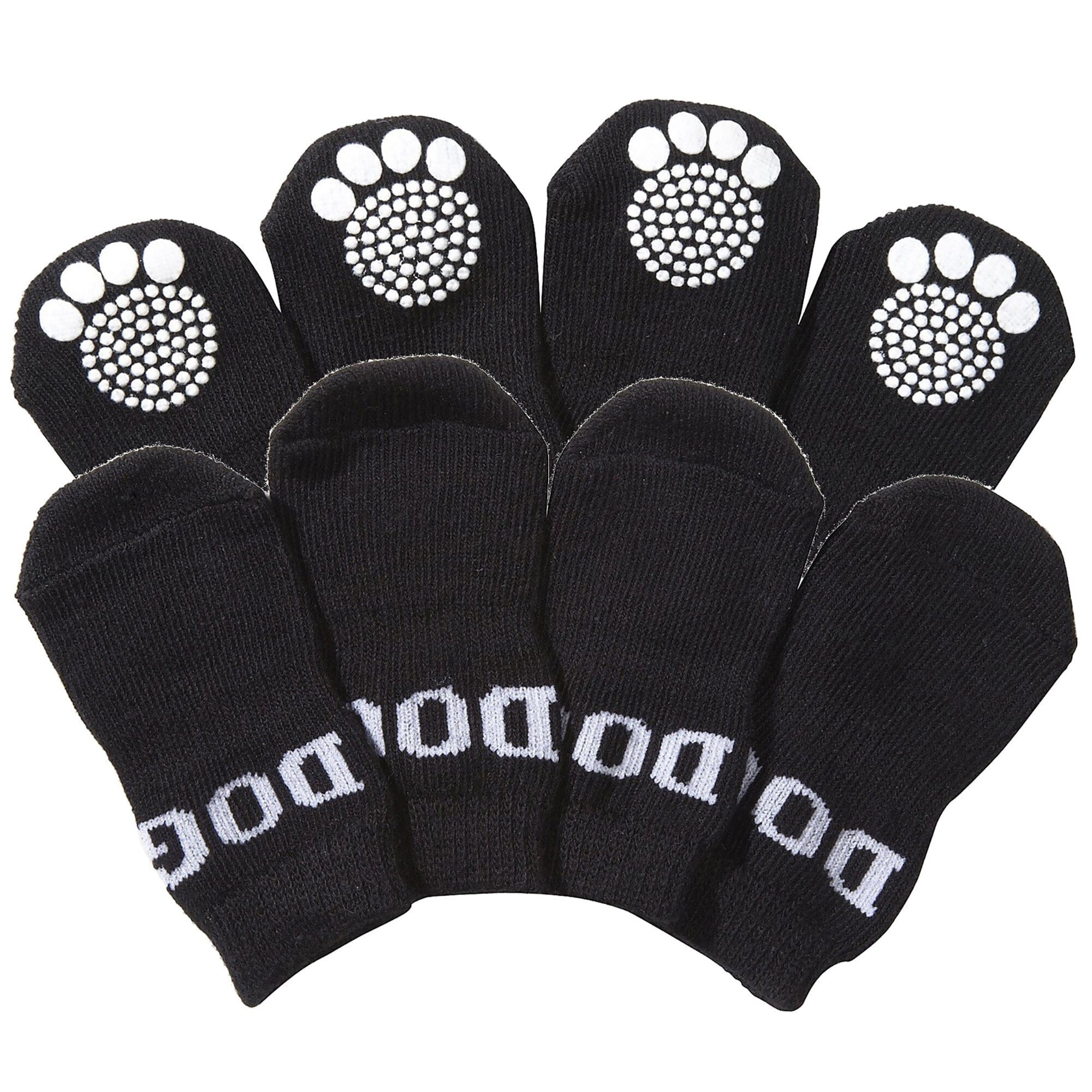 Pet Life ® Anti-Slip Rubberized Gripped Breathable Stretch Pet Dog Socks - Set of 4