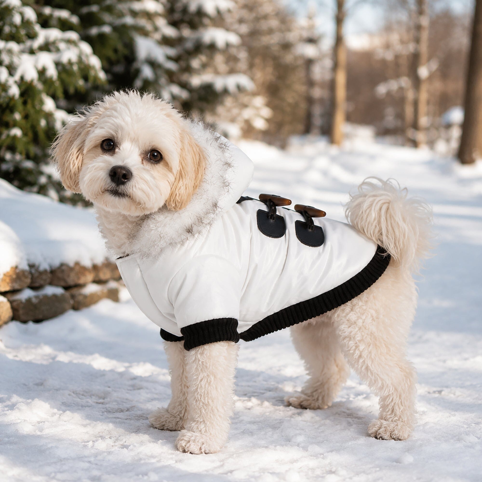 Pet Life ® Aspen Winter-White 3M Insulated Fashion Pet Parka Dog Coat