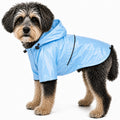 Pet Life ® 'Baby Blue' Waterproof Adjustable Dog Raincoat Jacket w/ Removable Hood