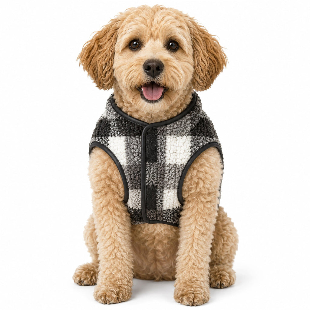 Pet Life ®  'Black Boxer' Classical Fashion Insulated Plaid Dog Coat