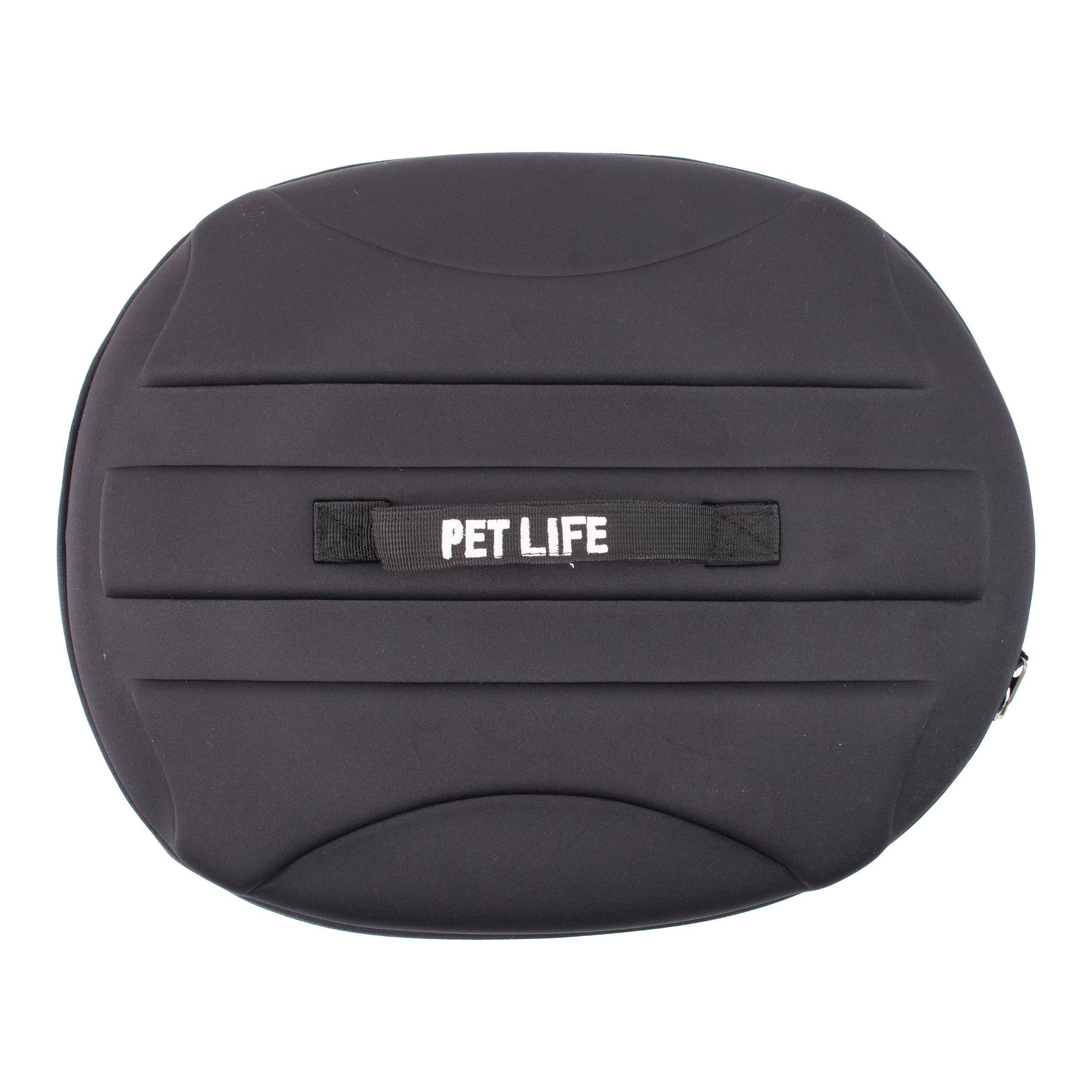 Pet Life ® 'Circular Shelled' Perforated Lightweight Collapsible Military Grade Travel Pet Dog Carrier