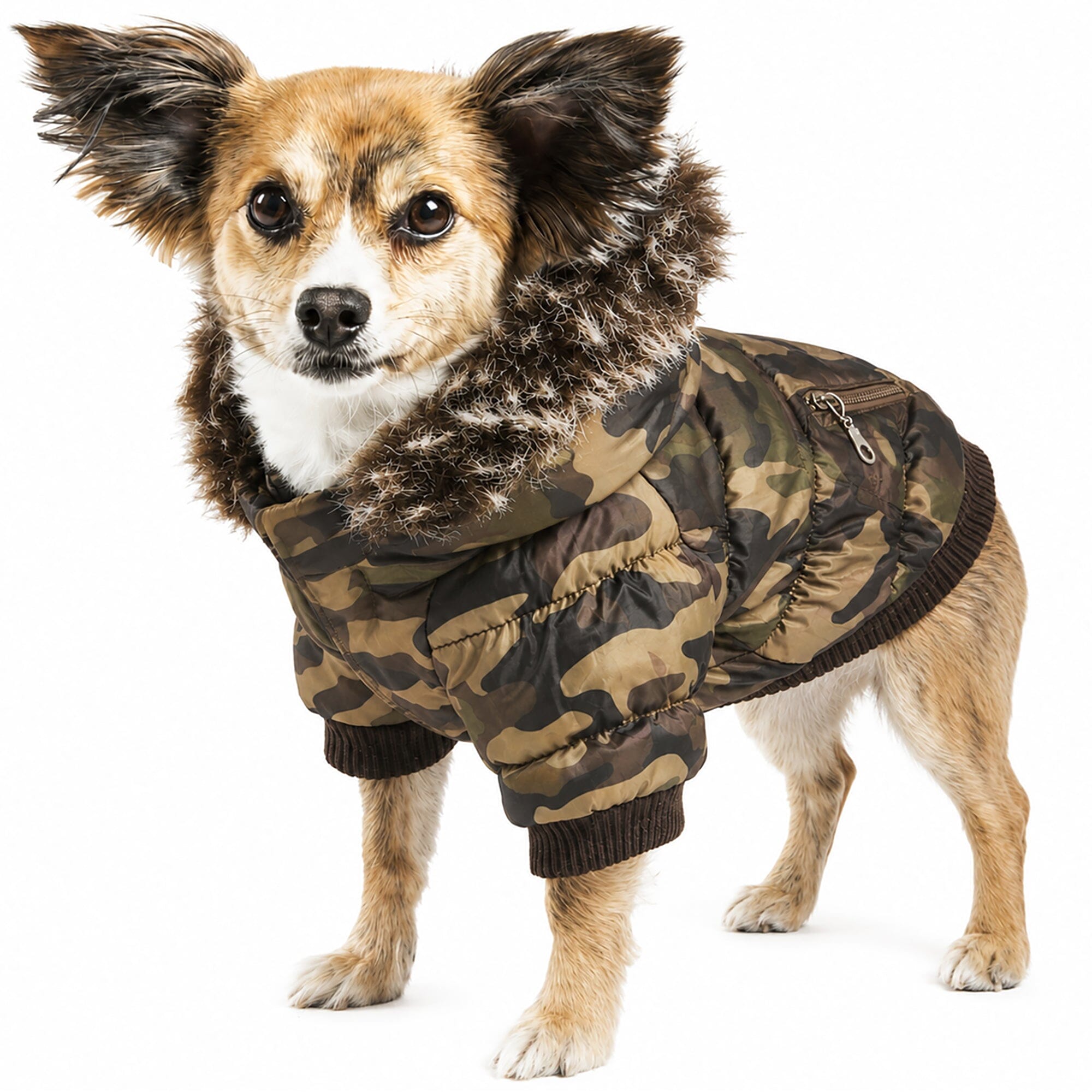 Pet Life ® Classic Metallic Fashion 3M Insulated Dog Coat Parka  w/ Removable Hood