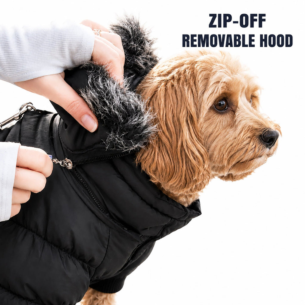 Pet Life ® Classic Metallic Fashion 3M Insulated Dog Coat Parka  w/ Removable Hood