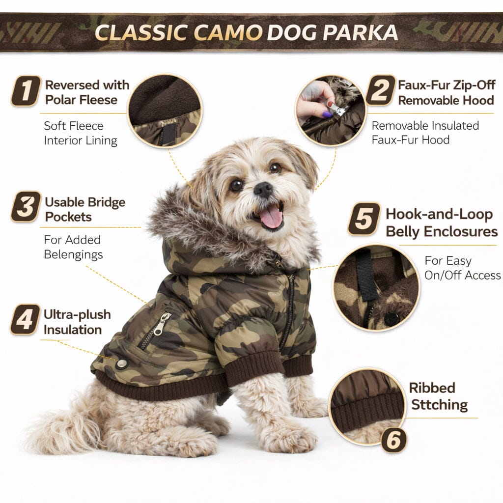 Pet Life ® Classic Metallic Fashion 3M Insulated Dog Coat Parka  w/ Removable Hood