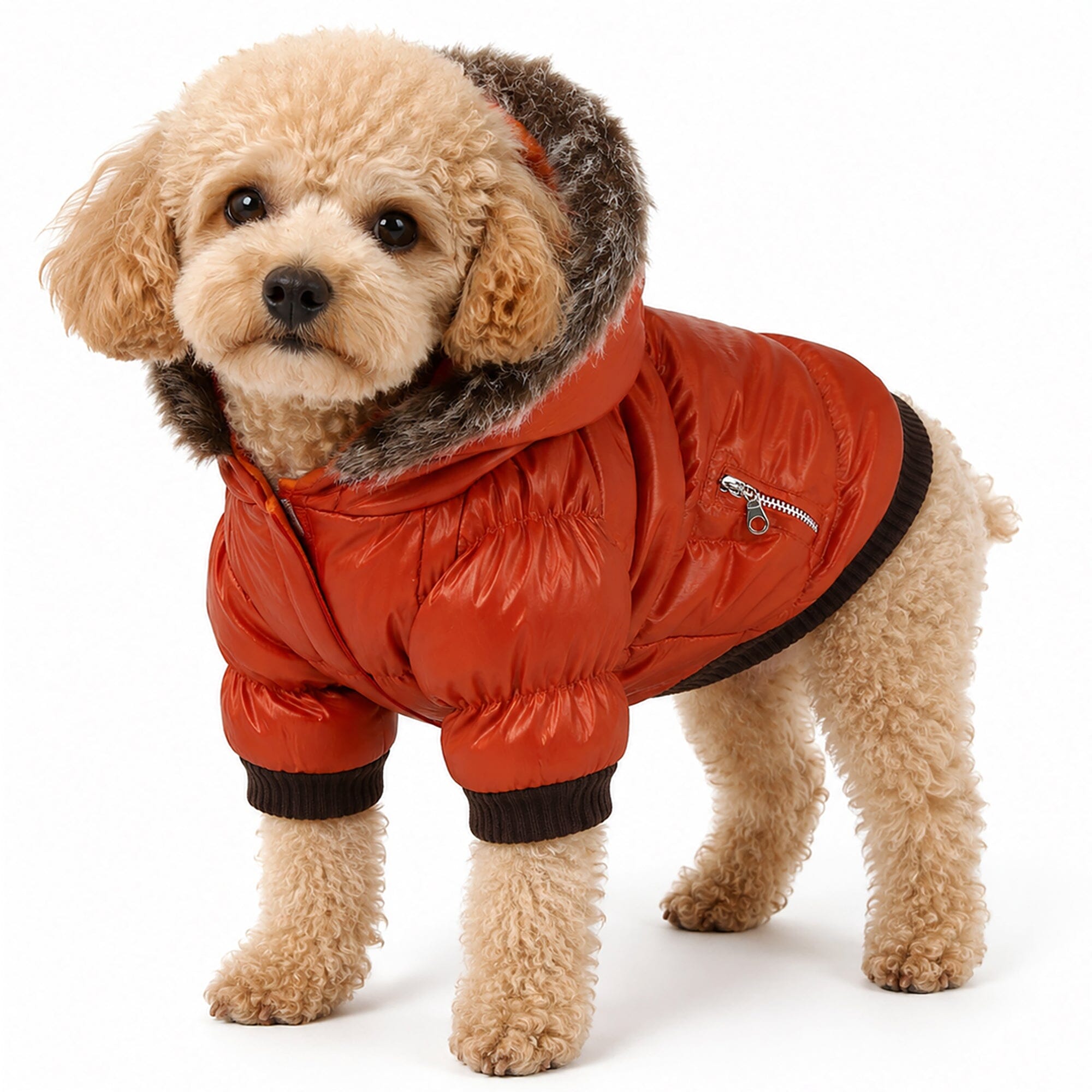 Pet Life ® Classic Metallic Fashion 3M Insulated Dog Coat Parka  w/ Removable Hood
