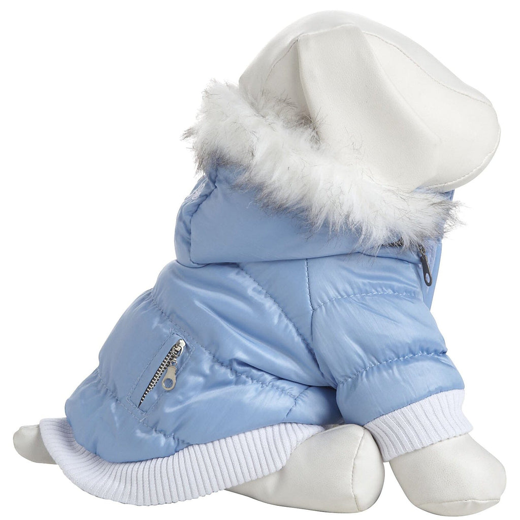Pet Life ® Classic Metallic Fashion 3M Insulated Dog Coat Parka  w/ Removable Hood