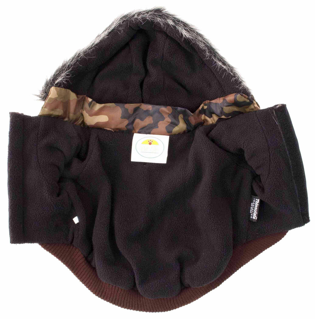Pet Life ® Classic Metallic Fashion 3M Insulated Dog Coat Parka  w/ Removable Hood
