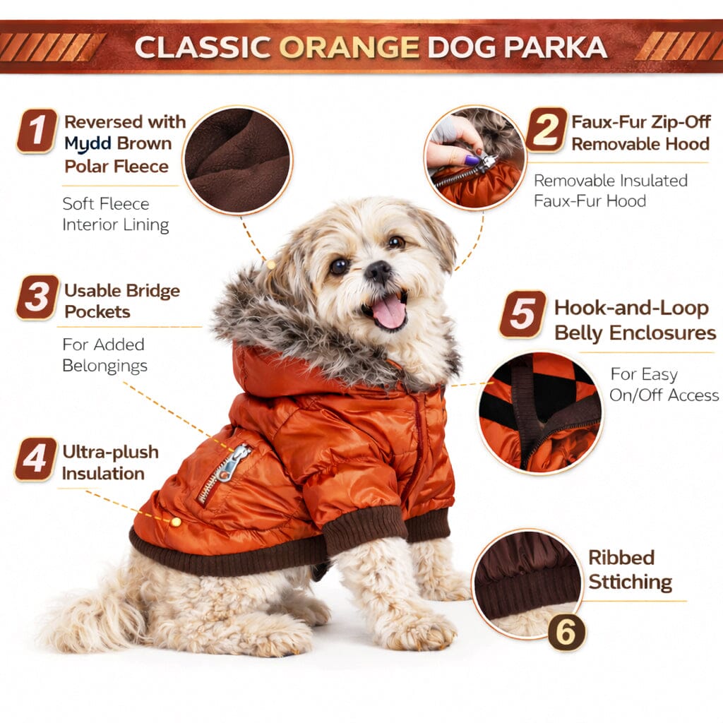 Pet Life ® Classic Metallic Fashion 3M Insulated Dog Coat Parka  w/ Removable Hood