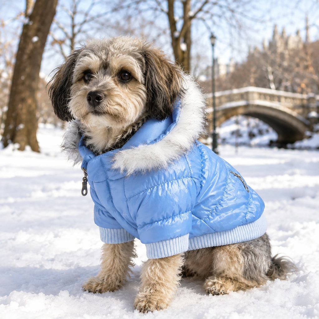 Pet Life ® Classic Metallic Fashion 3M Insulated Dog Coat Parka  w/ Removable Hood
