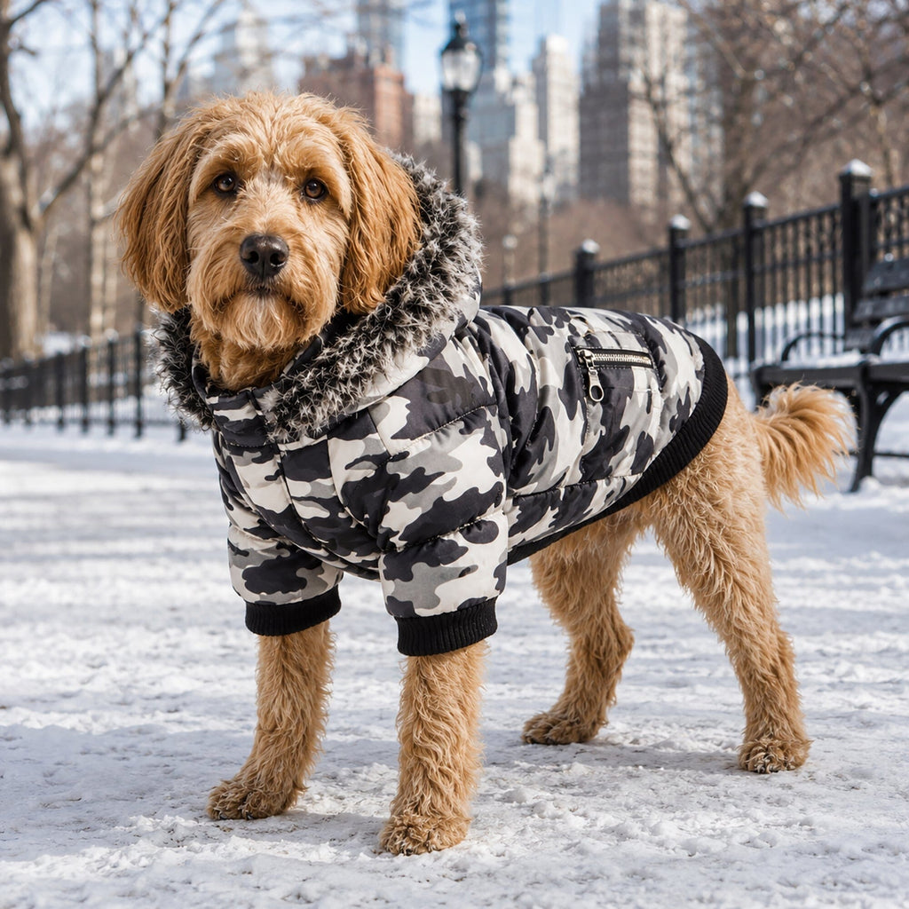 Pet Life ® Classic Metallic Fashion 3M Insulated Dog Coat Parka  w/ Removable Hood