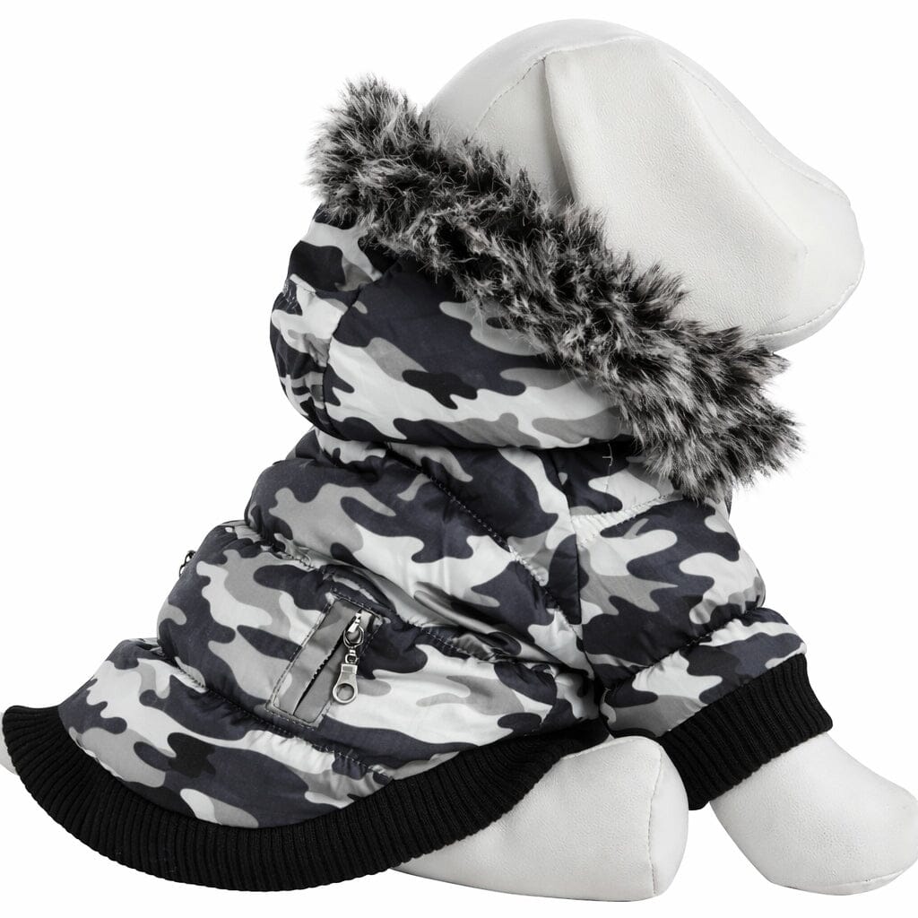 Pet Life ® Classic Metallic Fashion 3M Insulated Dog Coat Parka  w/ Removable Hood
