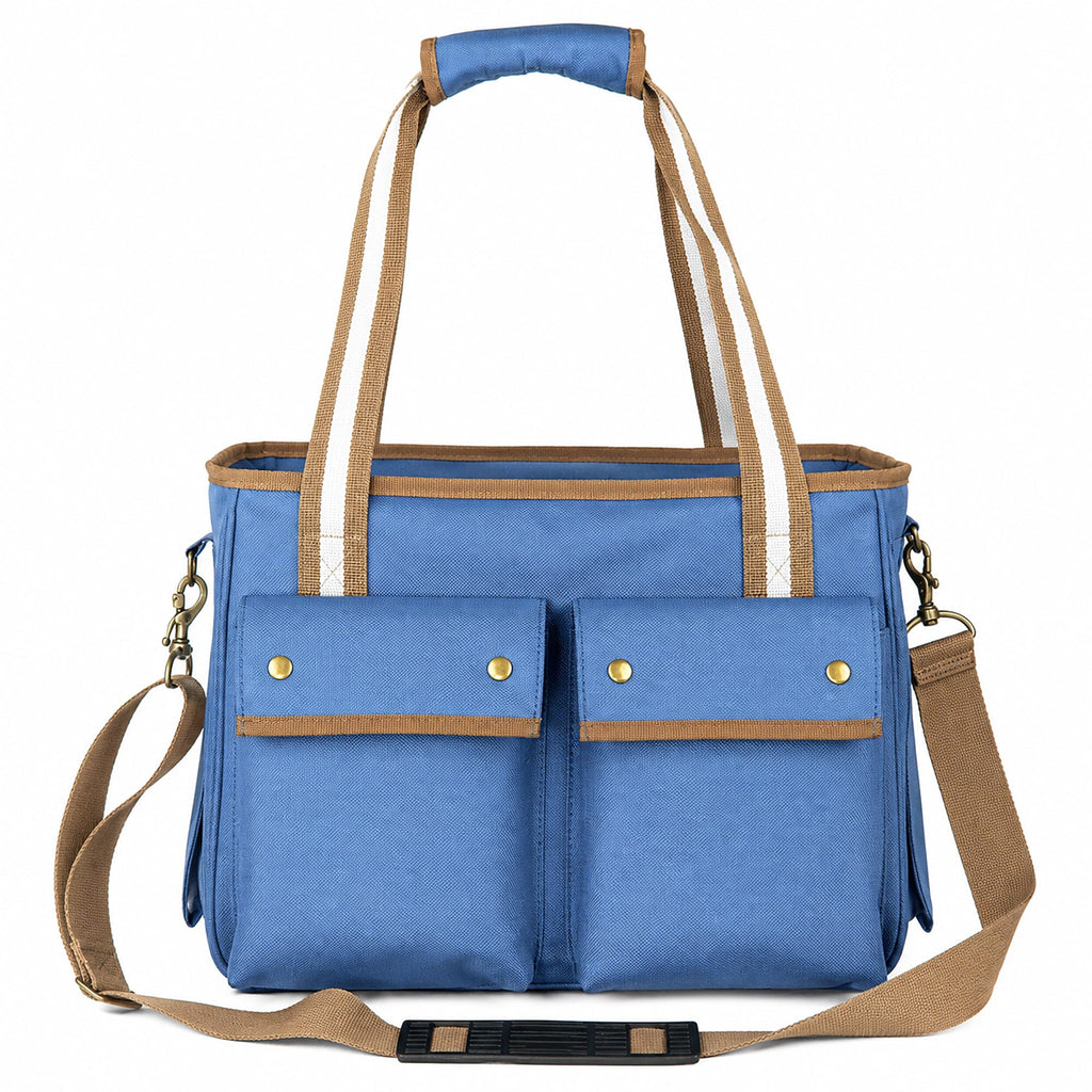 Pet Life ® Dual Snap Pocketed Fashion Designer Canvas Travel Pet Dog Carrier