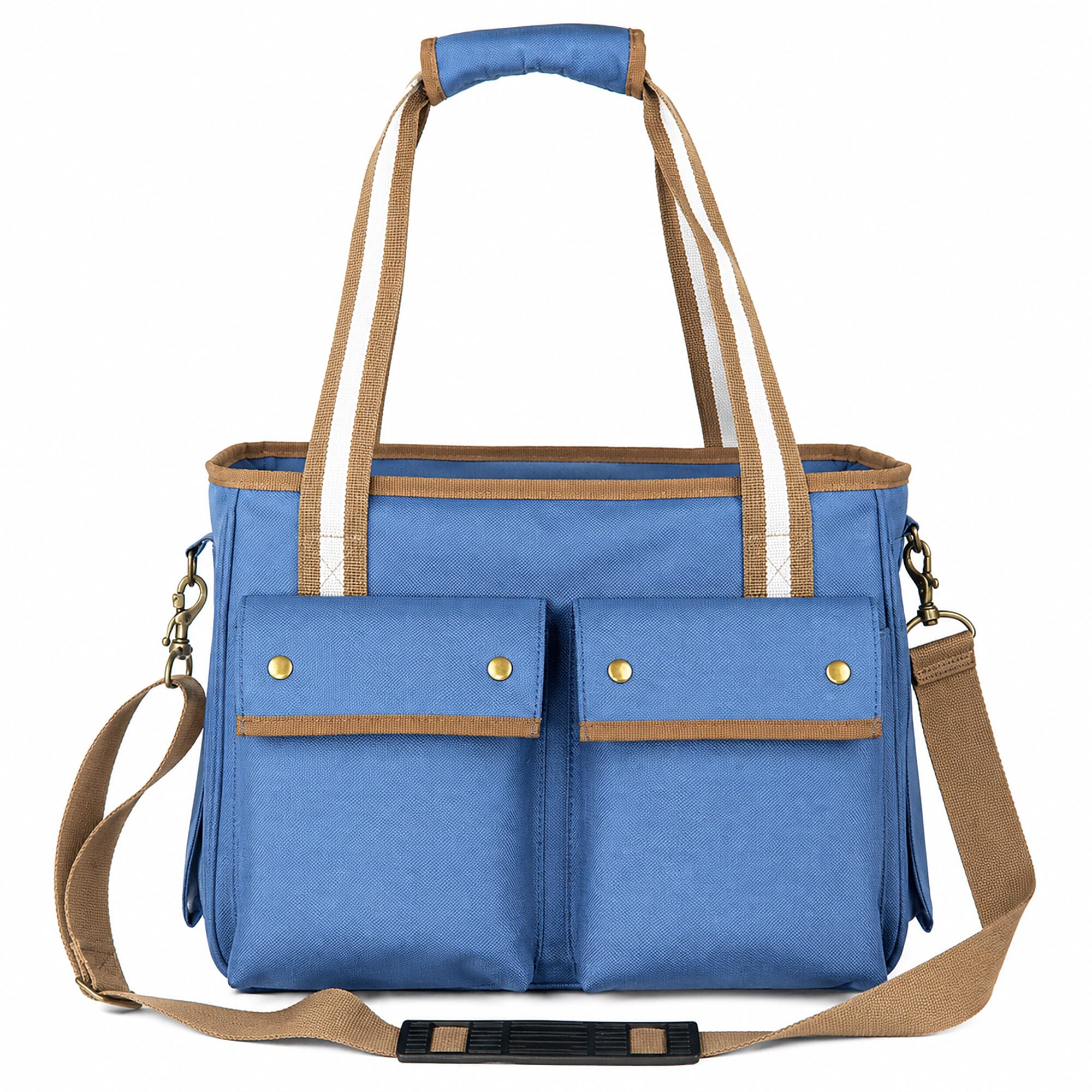 Pet Life ® Dual Snap Pocketed Fashion Designer Canvas Travel Pet Dog Carrier