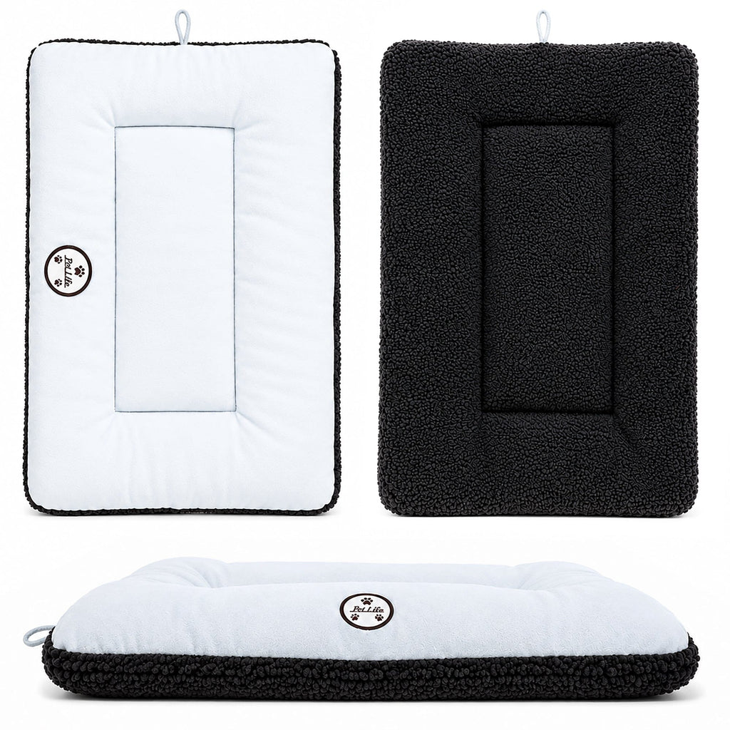 Pet Life ® 'Eco-Paw' Reversible Eco-Friendly Recyclabled Polyfill Fashion Designer Pet Dog Bed Mat Lounge