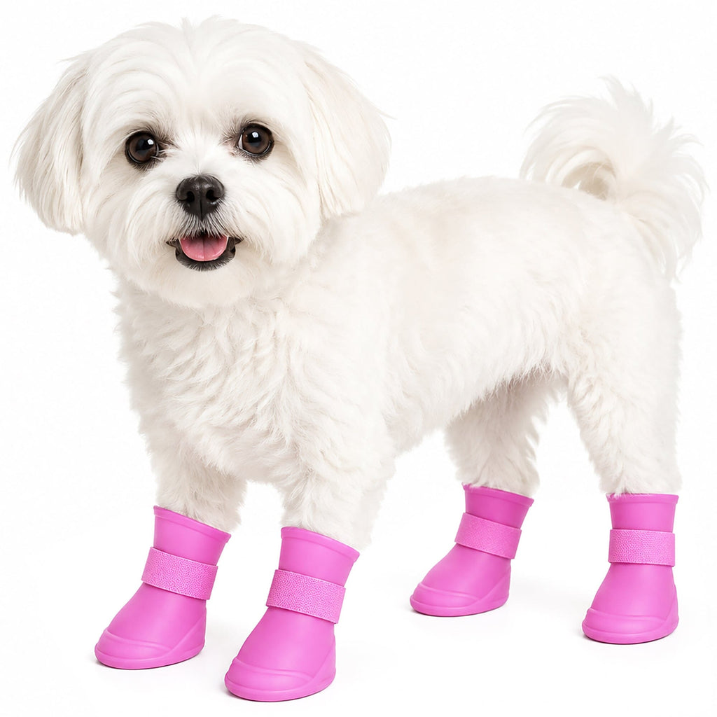 Pet Life ® Elastic Protective Multi-Usage All-Terrain Rubberized Dog Shoes - Set of 4