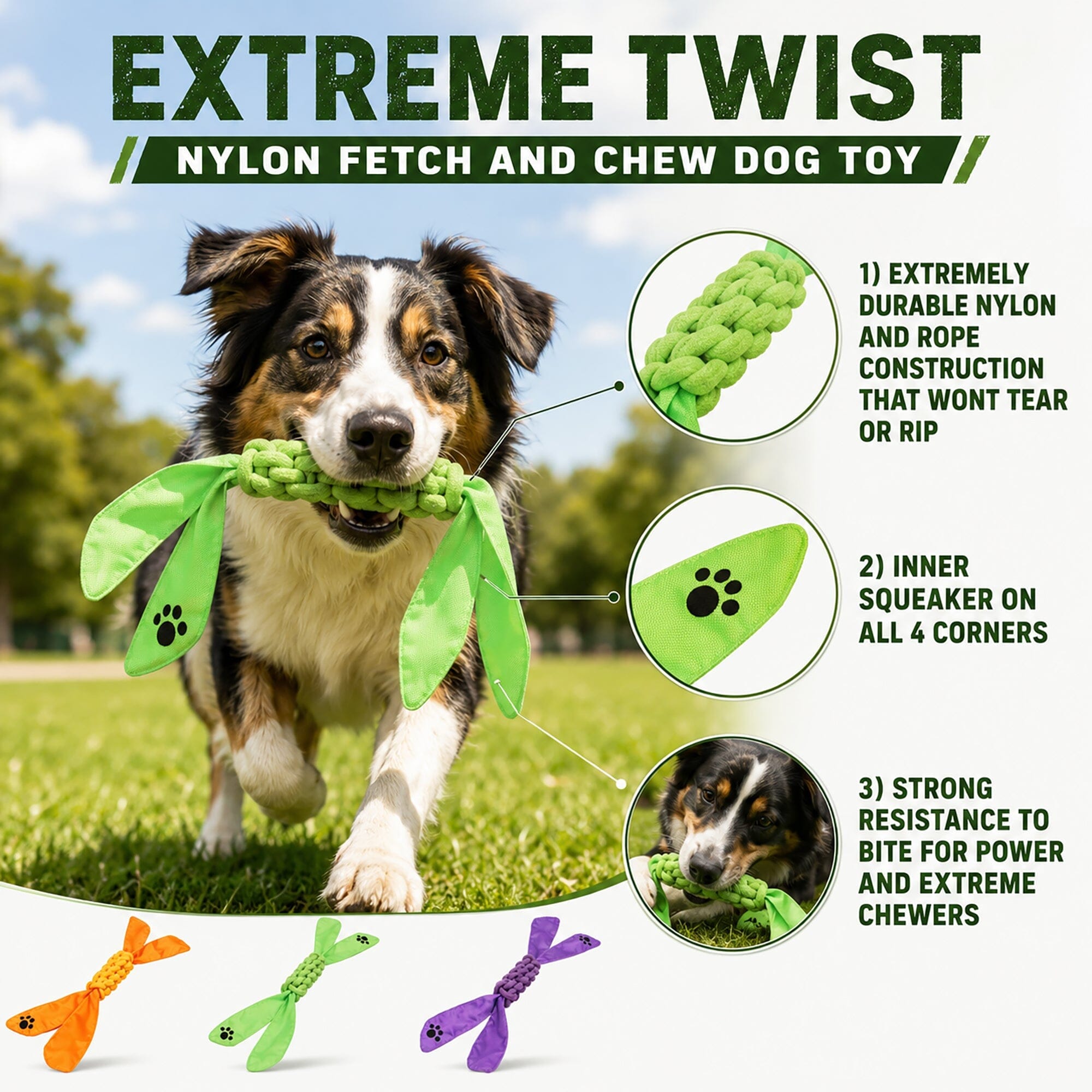 Pet Life ® 'Extreme Twist' Sporty Tugging Jute and Squeak Dog Toy